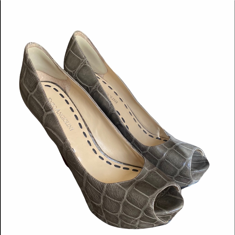 Enzo Angiolini Womens Open Toe Platform Pump Size 7.5 M High Heel